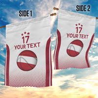 Latvia Basketball Custom Garden Flag White Latvian Pattern