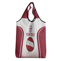 Latvia Basketball Custom Grocery Bag White Latvian Pattern