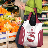 Latvia Basketball Custom Grocery Bag White Latvian Pattern