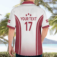 Latvia Basketball Custom Hawaiian Shirt White Latvian Pattern