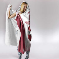 Latvia Basketball Custom Hooded Blanket White Latvian Pattern