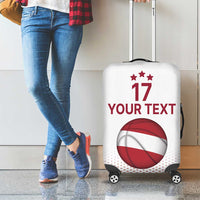 Latvia Basketball Custom Luggage Cover White Latvian Pattern