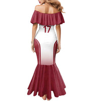 Latvia Basketball Custom Mermaid Dress White Latvian Pattern