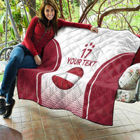 Latvia Basketball Custom Quilt White Latvian Pattern