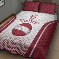 Latvia Basketball Custom Quilt Bed Set White Latvian Pattern