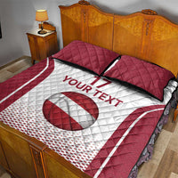 Latvia Basketball Custom Quilt Bed Set White Latvian Pattern