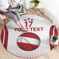 Latvia Basketball Custom Round Carpet White Latvian Pattern
