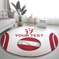 Latvia Basketball Custom Round Carpet White Latvian Pattern