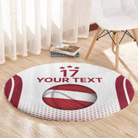 Latvia Basketball Custom Round Carpet White Latvian Pattern