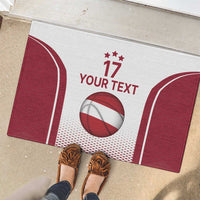 Latvia Basketball Custom Rubber Doormat White Latvian Pattern
