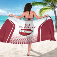 Latvia Basketball Custom Sarong White Latvian Pattern