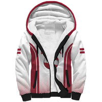 Latvia Basketball Custom Sherpa Hoodie White Latvian Pattern