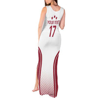 Latvia Basketball Custom Tank Maxi Dress White Latvian Pattern