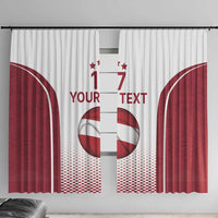 Latvia Basketball Custom Window Curtain White Latvian Pattern
