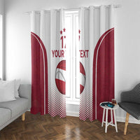 Latvia Basketball Custom Window Curtain White Latvian Pattern