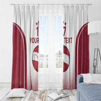 Latvia Basketball Custom Window Curtain White Latvian Pattern