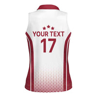Latvia Basketball Custom Women Sleeveless Polo Shirt White Latvian Pattern