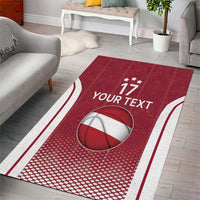Latvia Basketball Custom Area Rug Red Latvian Pattern