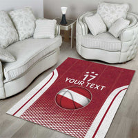 Latvia Basketball Custom Area Rug Red Latvian Pattern