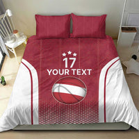 Latvia Basketball Custom Bedding Set Red Latvian Pattern