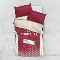 Latvia Basketball Custom Bedding Set Red Latvian Pattern