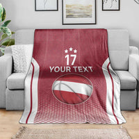 Latvia Basketball Custom Blanket Red Latvian Pattern