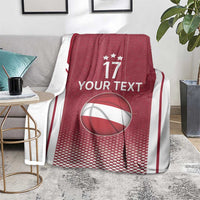 Latvia Basketball Custom Blanket Red Latvian Pattern