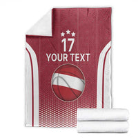 Latvia Basketball Custom Blanket Red Latvian Pattern