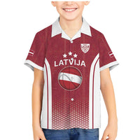 Latvia Basketball Custom Family Matching Mermaid Dress and Hawaiian Shirt Red Latvian Pattern