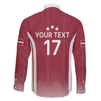 Latvia Basketball Custom Family Matching Short Sleeve Bodycon Dress and Hawaiian Shirt Red Latvian Pattern