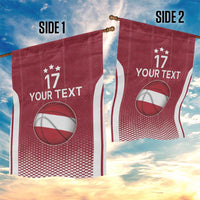 Latvia Basketball Custom Garden Flag Red Latvian Pattern