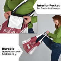 Latvia Basketball Custom Grocery Bag Red Latvian Pattern