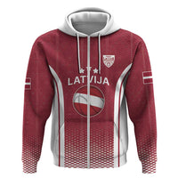 Latvia Basketball Custom Hoodie Red Latvian Pattern