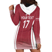 Latvia Basketball Custom Hoodie Dress Red Latvian Pattern