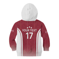 Latvia Basketball Custom Kid Hoodie Red Latvian Pattern