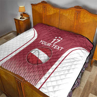 Latvia Basketball Custom Quilt Red Latvian Pattern
