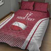 Latvia Basketball Custom Quilt Bed Set Red Latvian Pattern