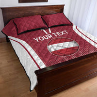 Latvia Basketball Custom Quilt Bed Set Red Latvian Pattern