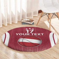Latvia Basketball Custom Round Carpet Red Latvian Pattern