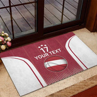 Latvia Basketball Custom Rubber Doormat Red Latvian Pattern
