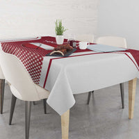 Latvia Basketball Custom Tablecloth Red Latvian Pattern