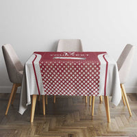 Latvia Basketball Custom Tablecloth Red Latvian Pattern