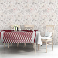 Latvia Basketball Custom Tablecloth Red Latvian Pattern