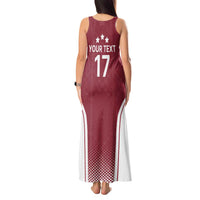 Latvia Basketball Custom Tank Maxi Dress Red Latvian Pattern