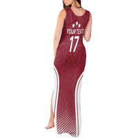 Latvia Basketball Custom Tank Maxi Dress Red Latvian Pattern