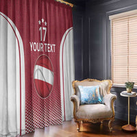 Latvia Basketball Custom Window Curtain Red Latvian Pattern
