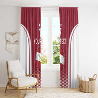 Latvia Basketball Custom Window Curtain Red Latvian Pattern