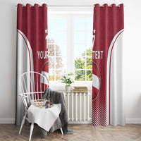 Latvia Basketball Custom Window Curtain Red Latvian Pattern