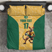Custom Australia Rugby Bedding Set Kangaroo Mascot