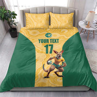Custom Australia Rugby Bedding Set Kangaroo Mascot